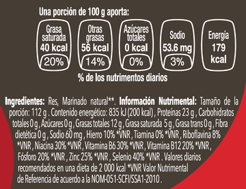 Top Sirloin de Res nutritional facts