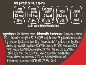 Pulpa de Bola de Res nutritional facts