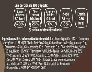 Ribeye Black Angus nutritional facts
