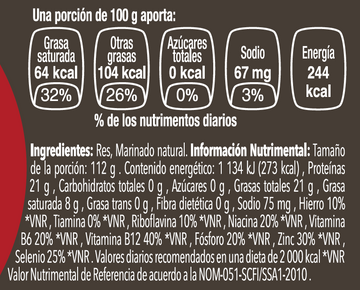 T-Bone nutritional facts