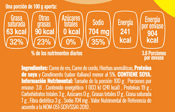 ALBÓNDIGAS A LAS HIERBAS FINAS nutritional facts