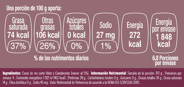 Hamburguesas de filete nutritional facts