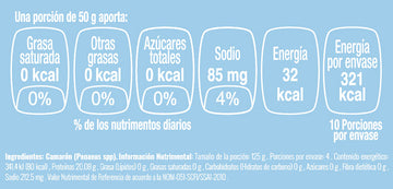 Camarón Crudo 30/40 nutritional facts